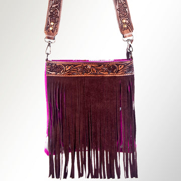 American Darling Cross Body Hand Tooled Hair on-Genuine Leather Western Women Bag Handbag Purse | Crossbody for Cute
